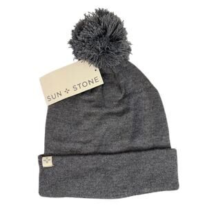 Sun + Stone Charcoal Gray Knit Pom Beanie – NWT